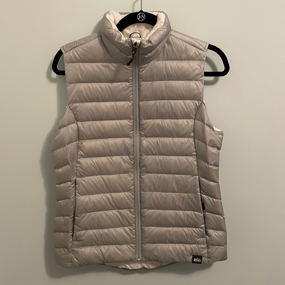 REI Gray/Silver Puffy Down Vest